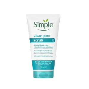 Simple Daily Skin Detox Clear Pore Scrub 150ml – Oil Control & Deep Exfoliating Face Scrub